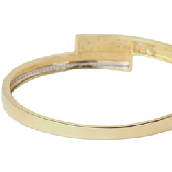 Bracelet Jonc plat ouvrant or jaune et diamants - Castafiore