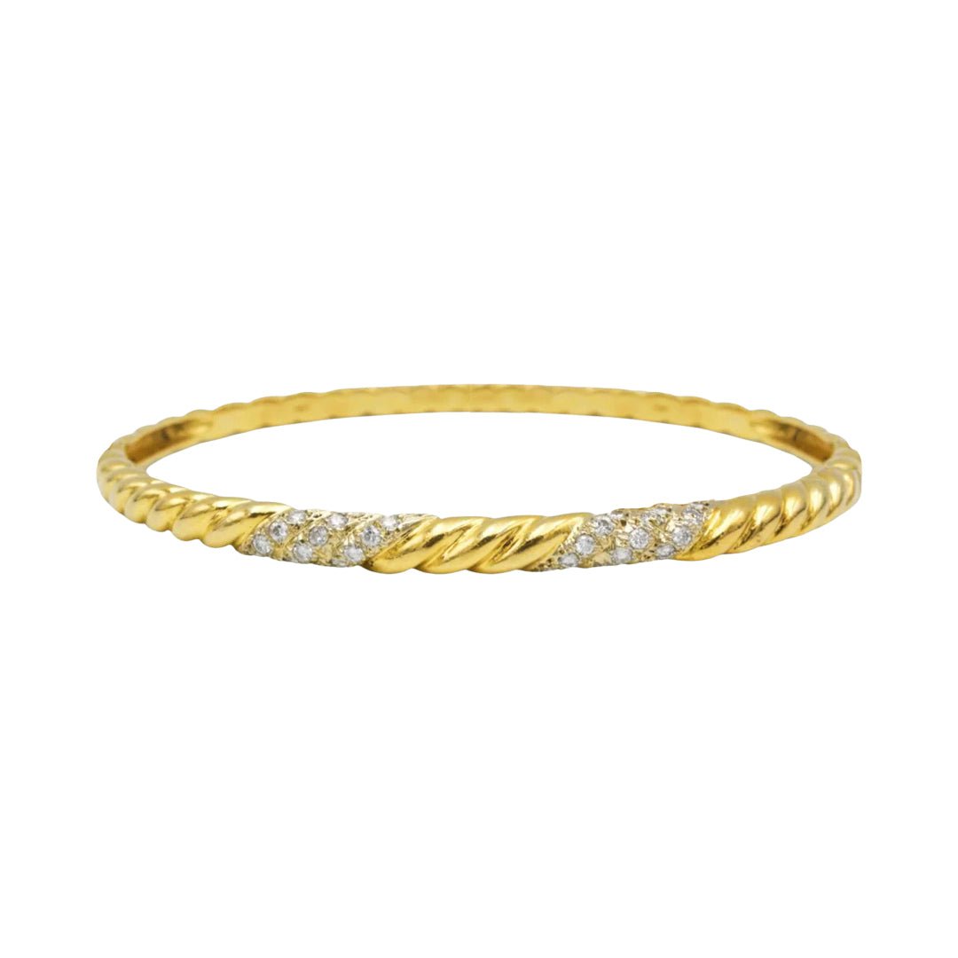 Bracelet Jonc POIRAY en or jaune et diamants - Castafiore