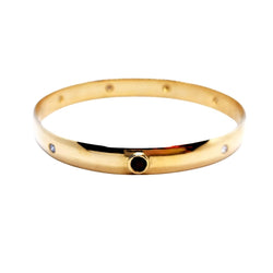 Bracelet Jonc rigide en or jaune et rubis - Castafiore