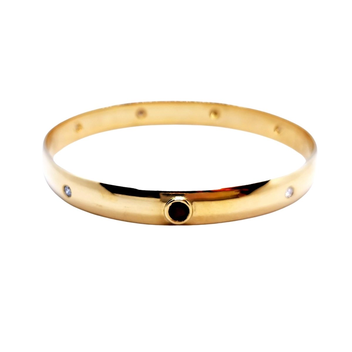 Bracelet Jonc rigide en or jaune et rubis - Castafiore