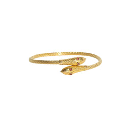 Bracelet Jonc Serpents en or jaune et pierres fines - Castafiore
