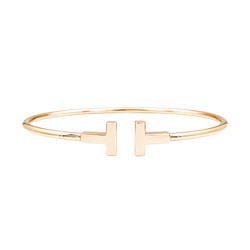 Bracelet Jonc TIFFANY & CO "Tiffany T" en or rose - Castafiore