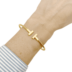 Bracelet Jonc TIFFANY & CO "Tiffany T" en or rose - Castafiore