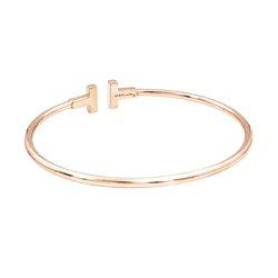 Bracelet Jonc TIFFANY & CO "Tiffany T" en or rose - Castafiore