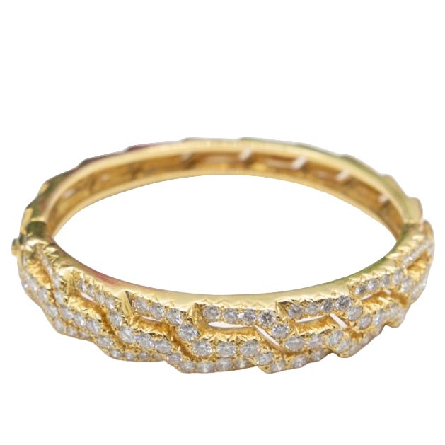 Bracelet Jonc "Toujours là" en or jaune et diamants - Castafiore