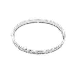 Bracelet Jonc VAN CLEEF & ARPELS "Perlée Signature" en or blanc et perles - Castafiore