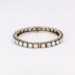 Bracelet jonc vintage or argent diamants 12 ct - Castafiore