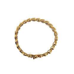 Bracelet Ligne Coeurs en or jaune et diamants - Castafiore