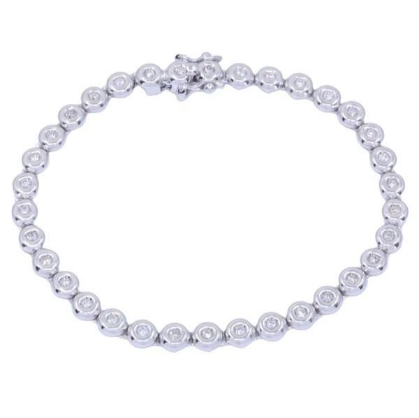 Bracelet ligne diamants en or blanc - Castafiore