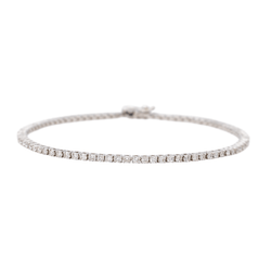 Bracelet Ligne Diamants en Or Blanc - Castafiore