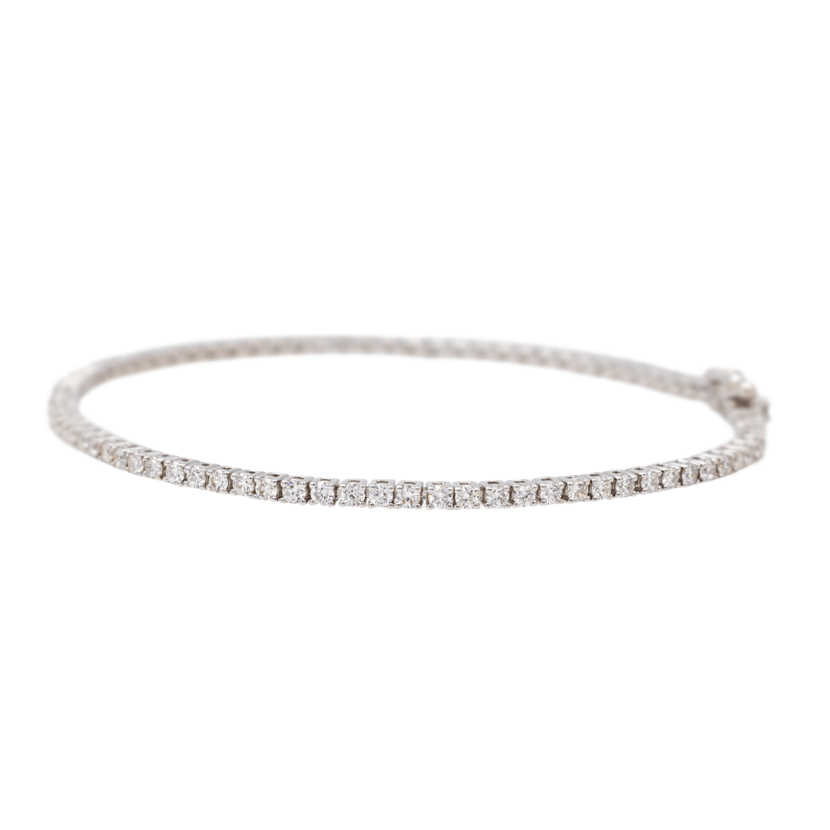 Bracelet Ligne Diamants en Or Blanc - Castafiore