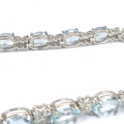 Bracelet Ligne en or blanc, aigue-marine et diamants - Castafiore