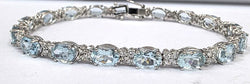 Bracelet Ligne en or blanc, aigue-marine et diamants - Castafiore