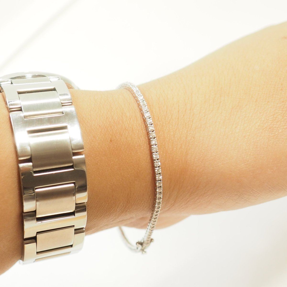 Bracelet Ligne en or blanc et diamants - Castafiore