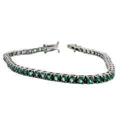 Bracelet Ligne en or blanc et émeraudes - Castafiore
