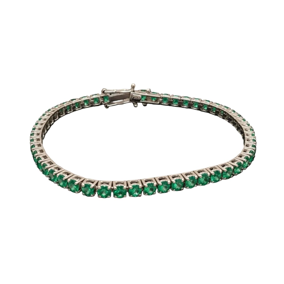 Bracelet Ligne en or blanc et émeraudes - Castafiore