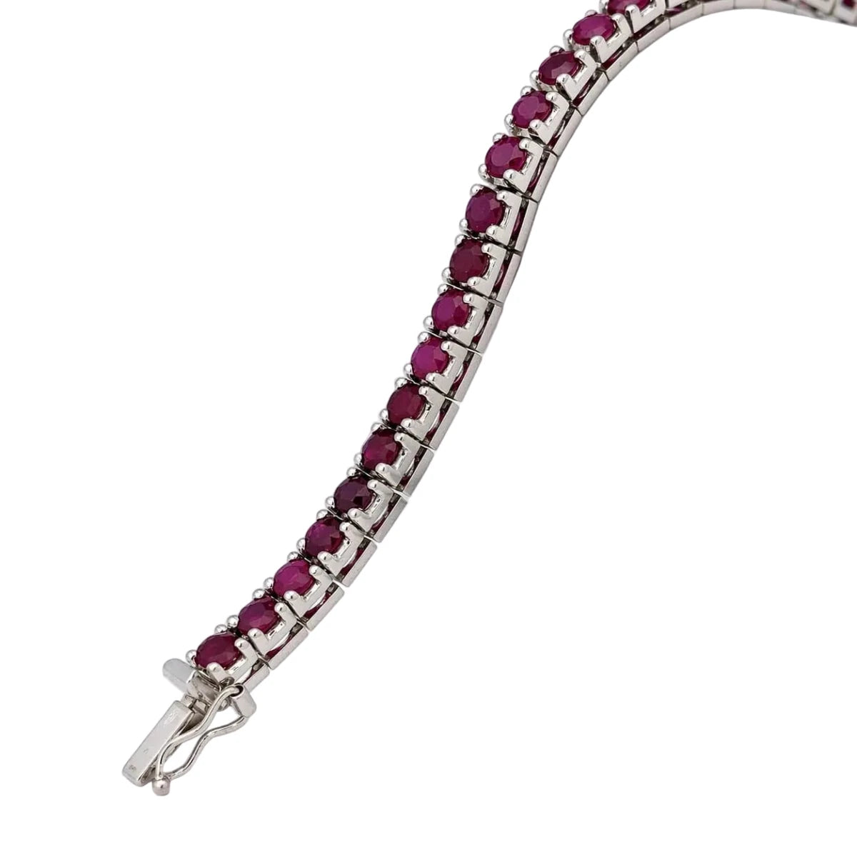 Bracelet Ligne en or blanc et rubis - Castafiore