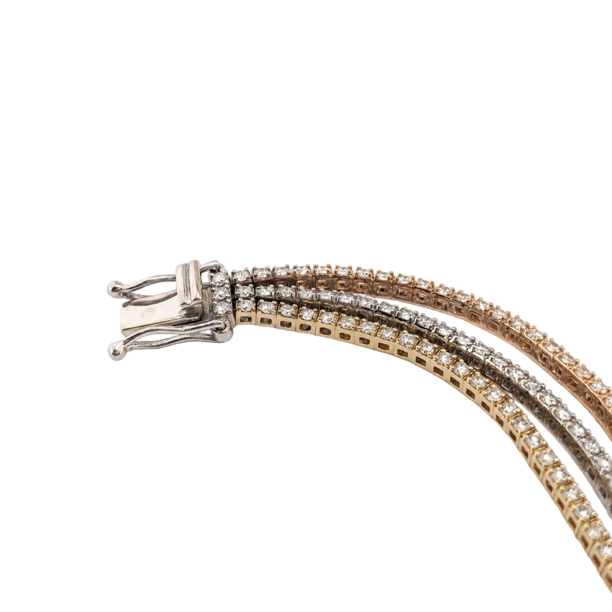 Bracelet Ligne en or blanc, or jaune, or rose et diamants - Castafiore
