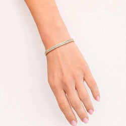 Bracelet Ligne en or blanc, or jaune, or rose et diamants - Castafiore