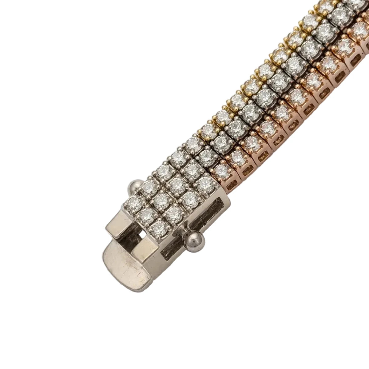 Bracelet Ligne en or blanc, or jaune, or rose et diamants - Castafiore
