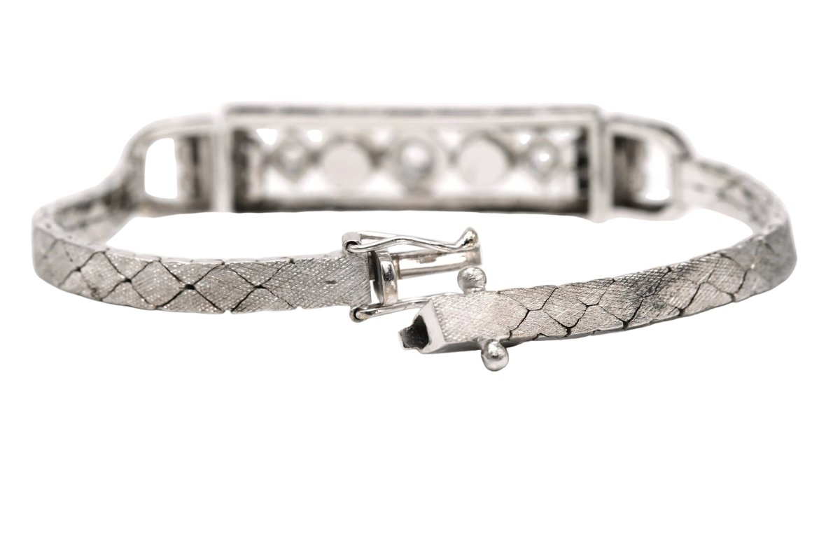 Bracelet Ligne en or blanc, perles et diamants - Castafiore