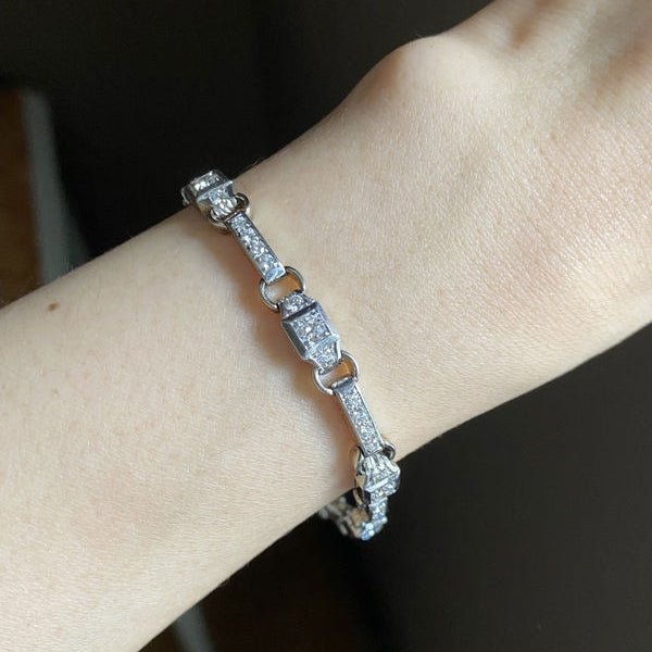 Bracelet Ligne en or blanc, platine et diamants - Castafiore