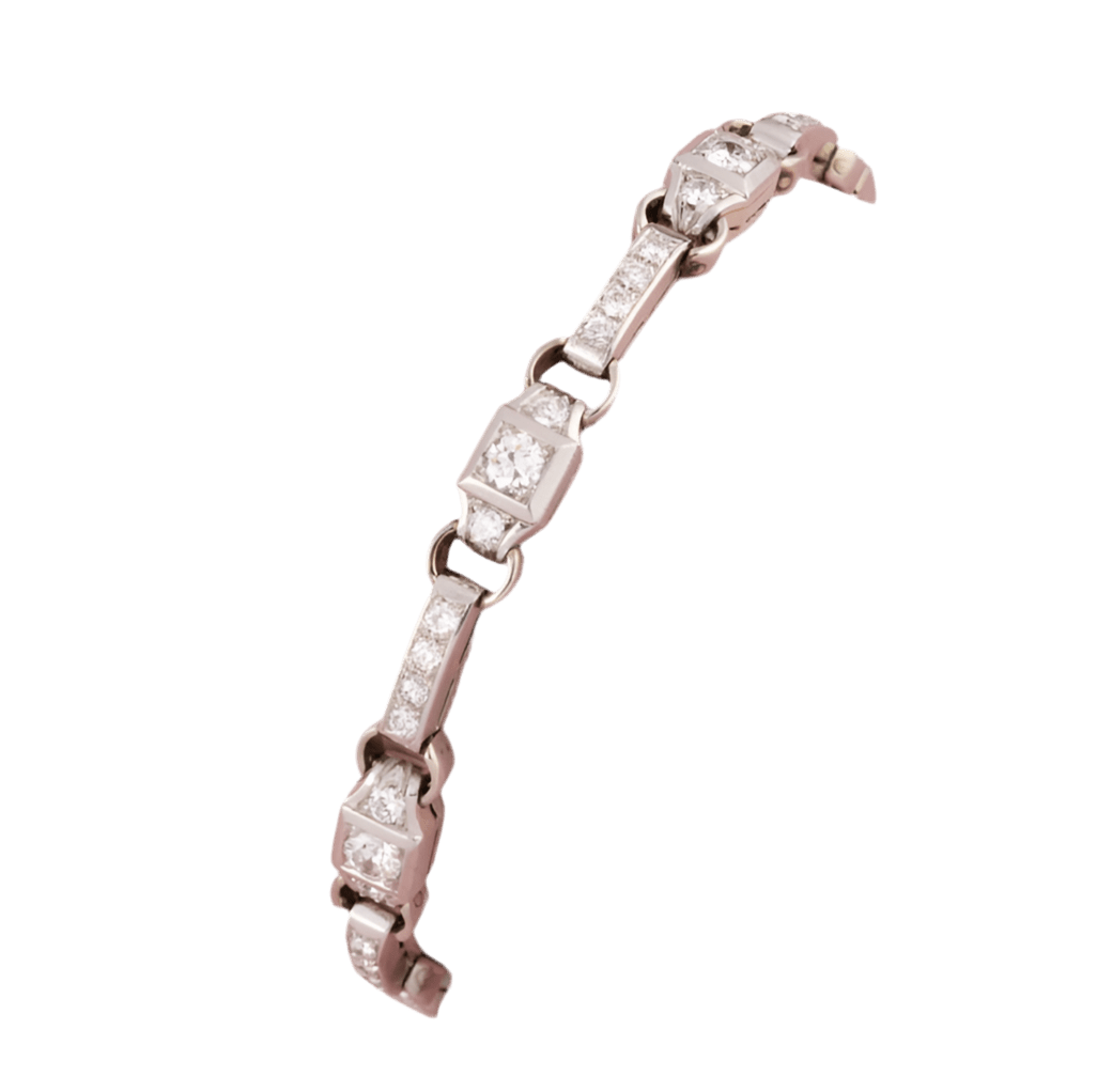 Bracelet Ligne en or blanc, platine et diamants - Castafiore