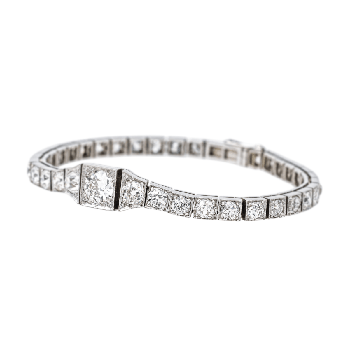 Bracelet Ligne en or blanc, platine et diamants - Castafiore
