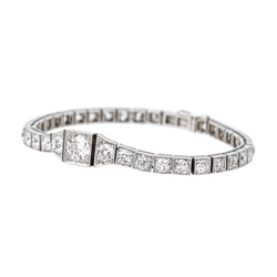 Bracelet Ligne en or blanc, platine et diamants - Castafiore