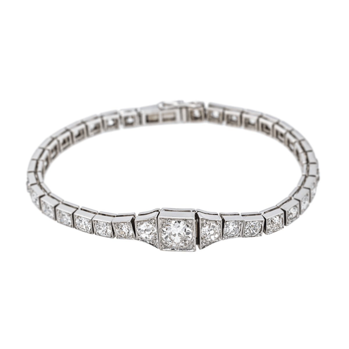 Bracelet Ligne en or blanc, platine et diamants - Castafiore