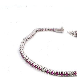 Bracelet Ligne en or blanc, rubis et diamants - Castafiore