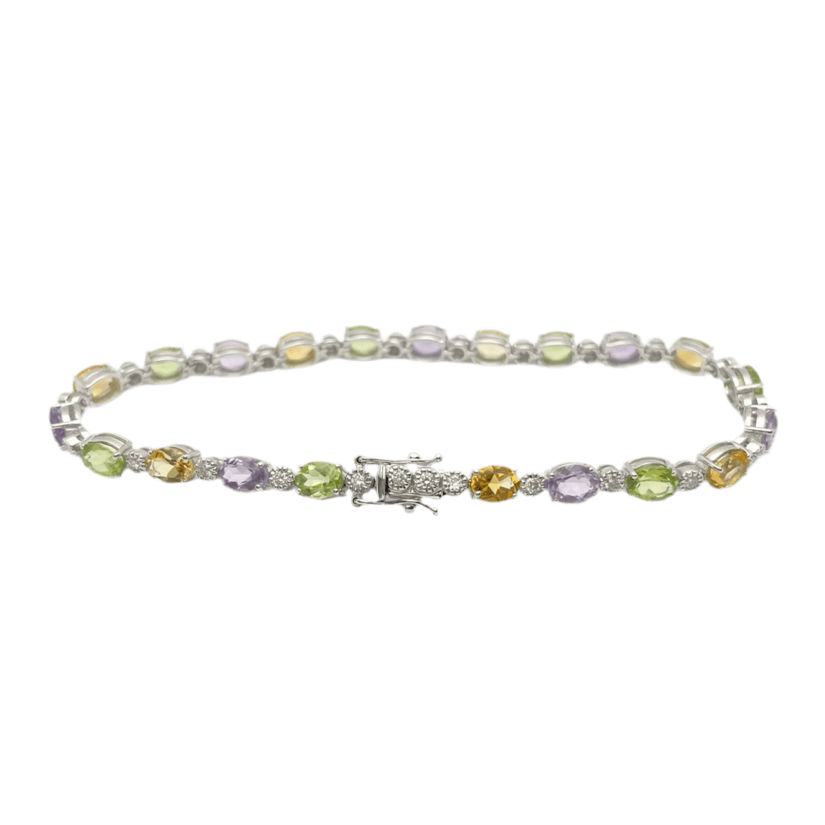 Bracelet Ligne en or blanc, tourmalines et diamants - Castafiore