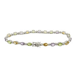 Bracelet Ligne en or blanc, tourmalines et diamants - Castafiore