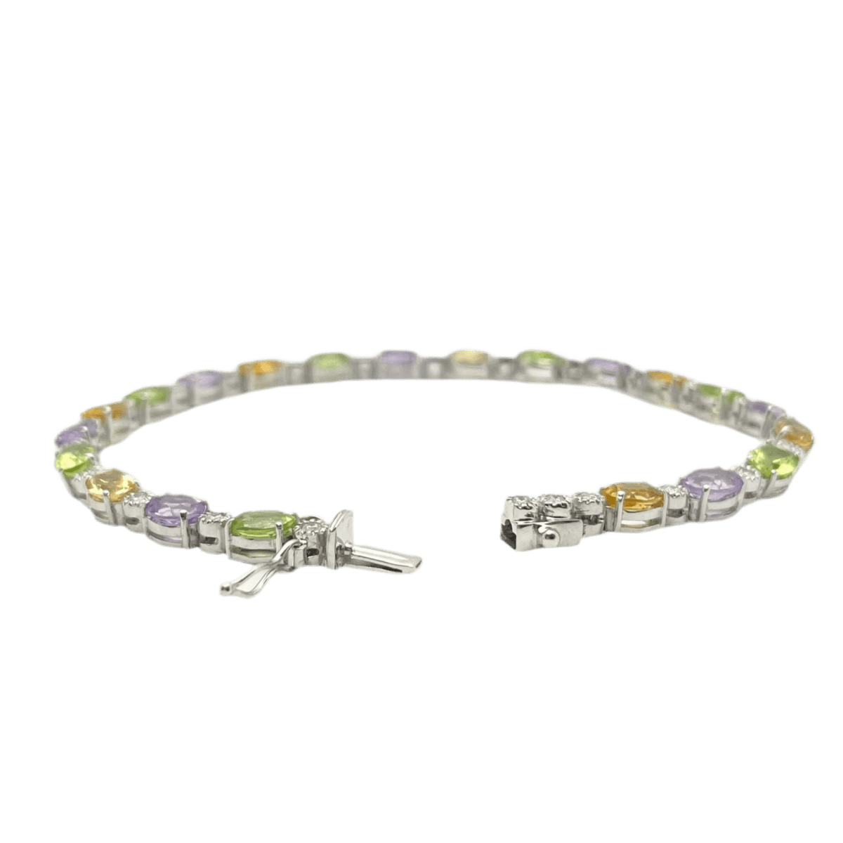 Bracelet Ligne en or blanc, tourmalines et diamants - Castafiore