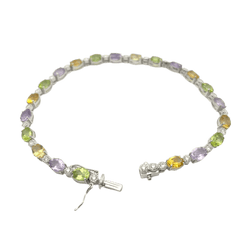 Bracelet Ligne en or blanc, tourmalines et diamants - Castafiore