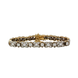 Bracelet Ligne en or jaune, argent et diamants - Castafiore