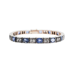 Bracelet Ligne en or jaune, argent et saphirs - Castafiore