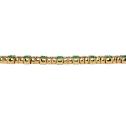 Bracelet Ligne en or jaune, émeraudes et diamants - Castafiore