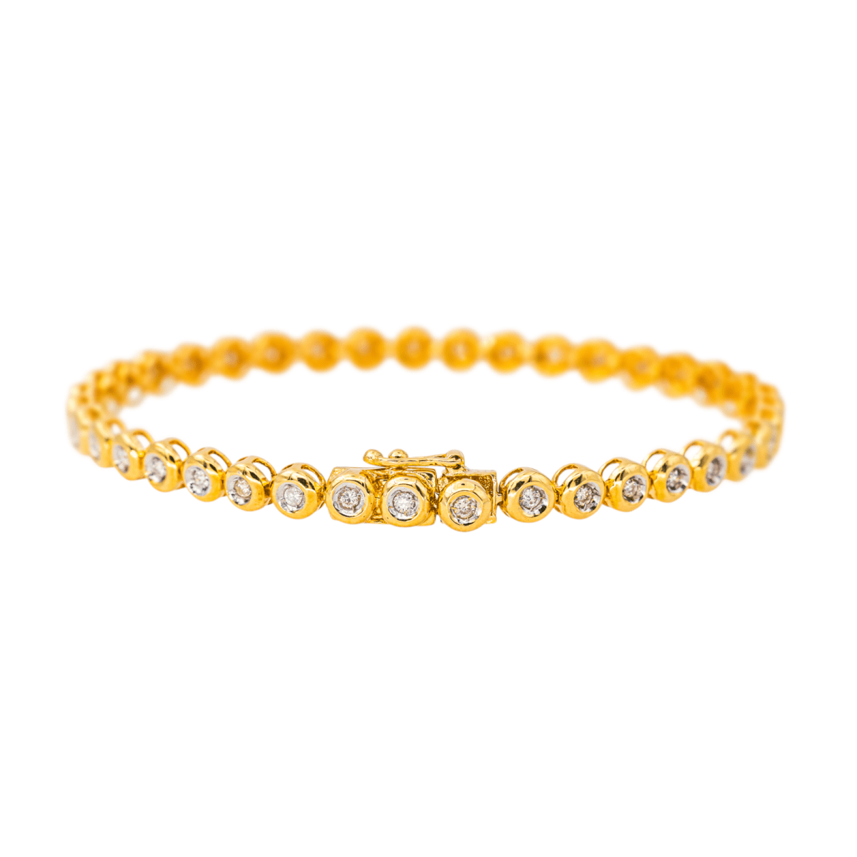 Bracelet Ligne en or jaune et diamants - Castafiore