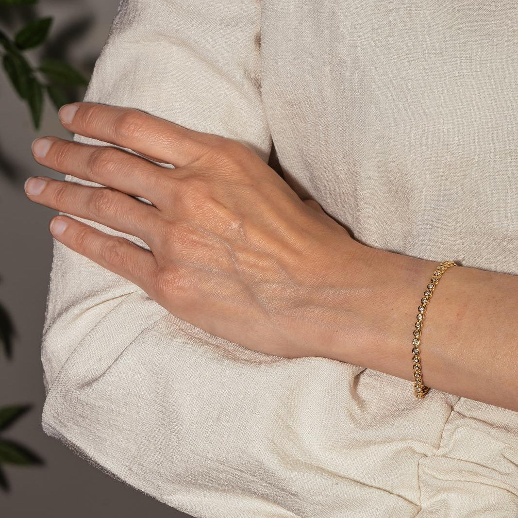Bracelet Ligne en or jaune et diamants - Castafiore