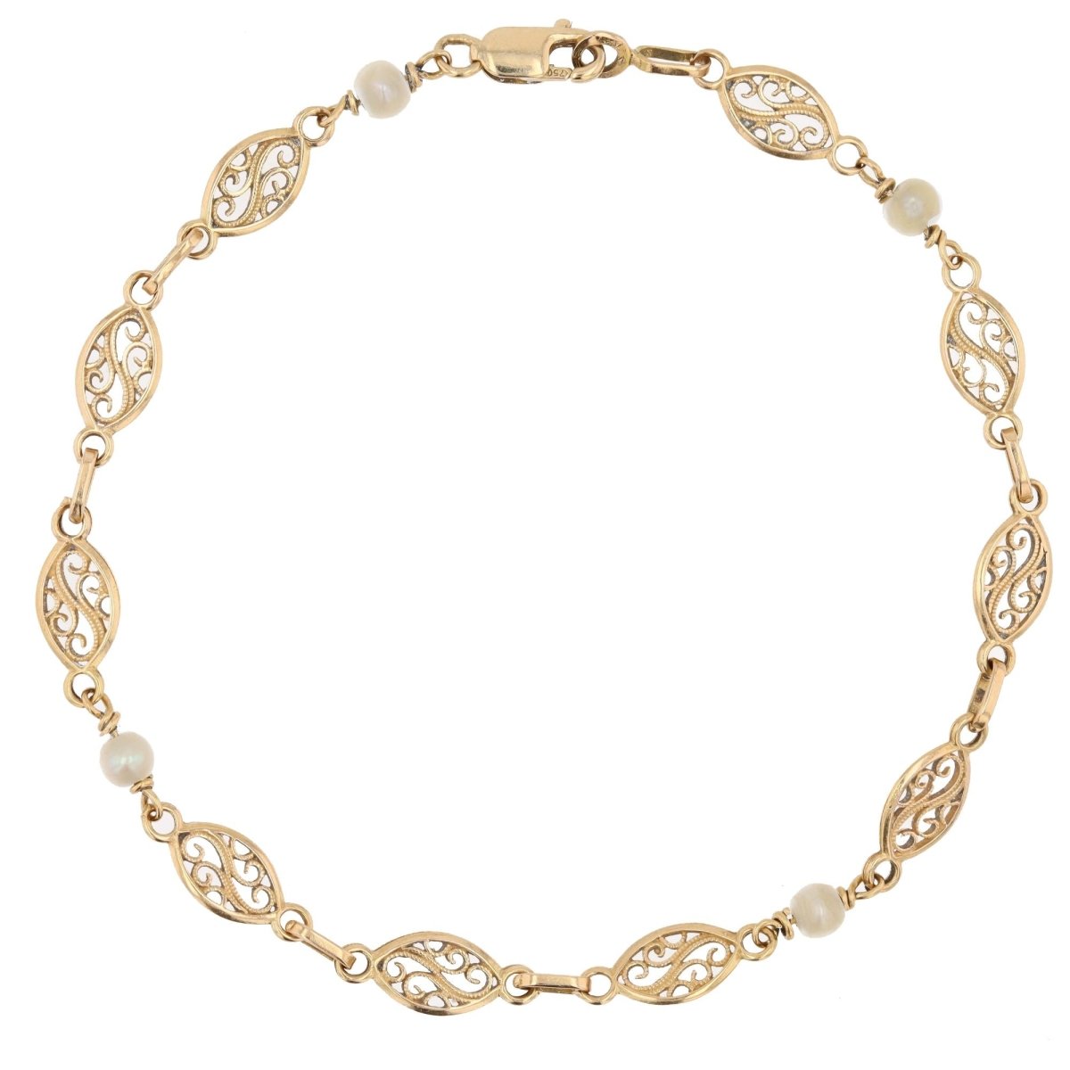 Bracelet Ligne en or jaune et perles - Castafiore