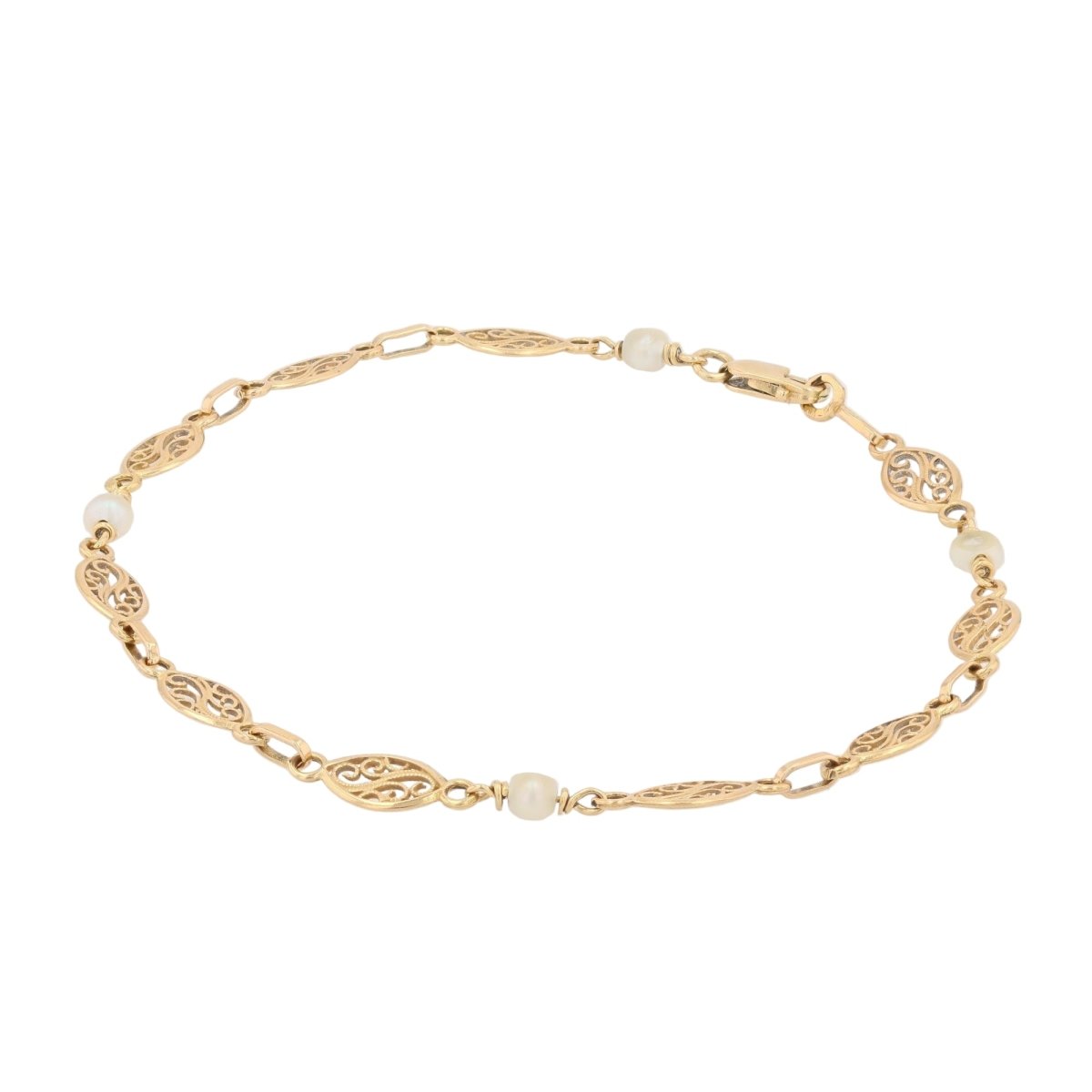 Bracelet Ligne en or jaune et perles - Castafiore