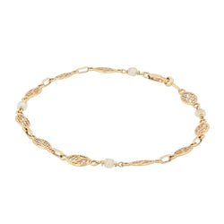Bracelet Ligne en or jaune et perles - Castafiore