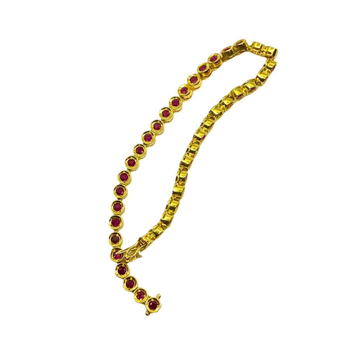 Bracelet ligne en or jaune et rubis - Castafiore
