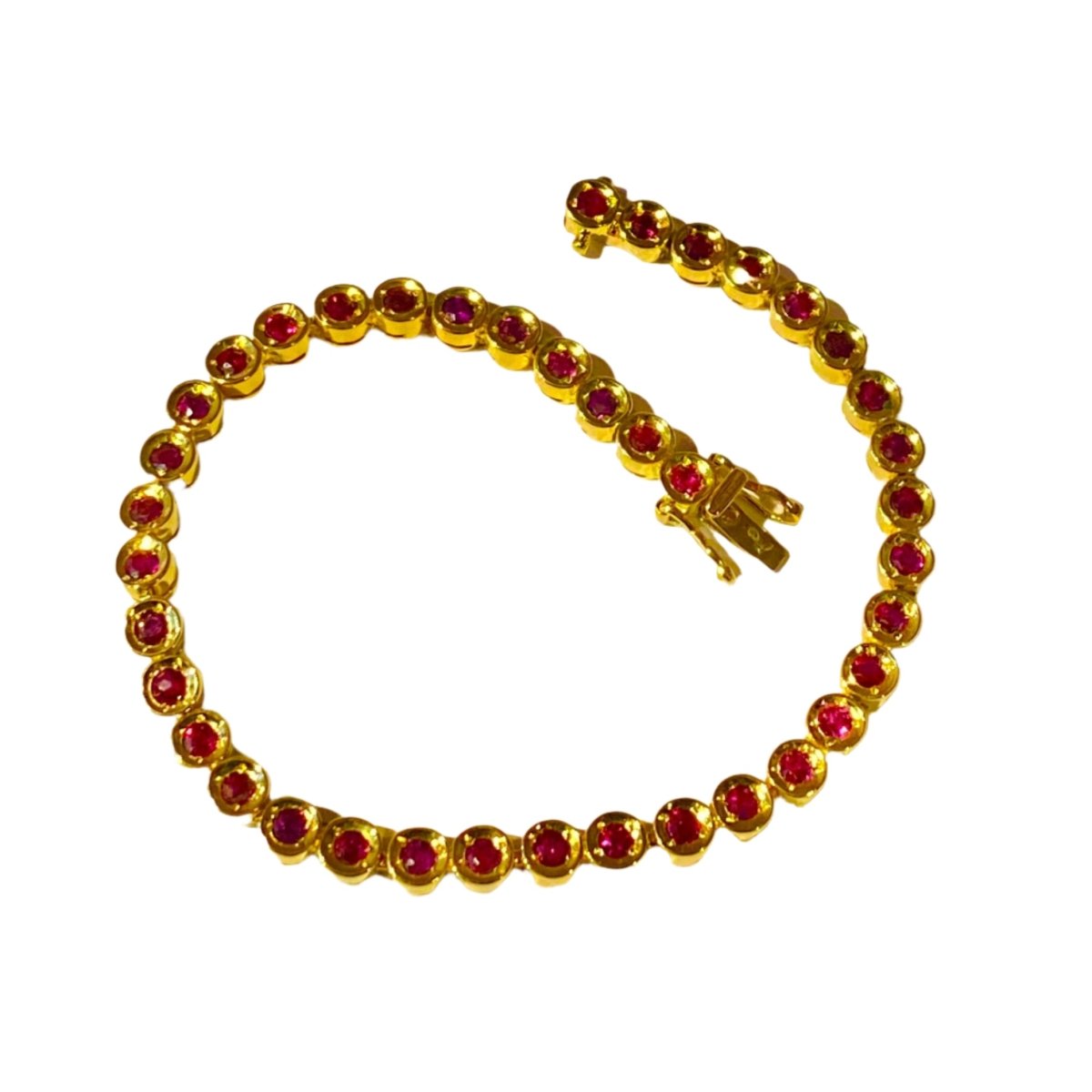 Bracelet ligne en or jaune et rubis - Castafiore