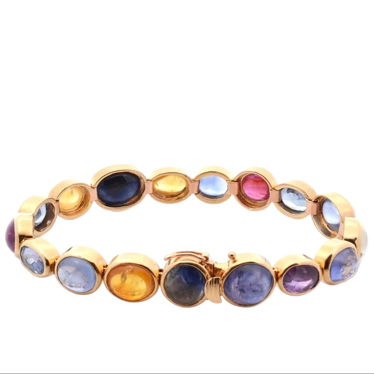 Bracelet Ligne en or jaune et saphirs - Castafiore