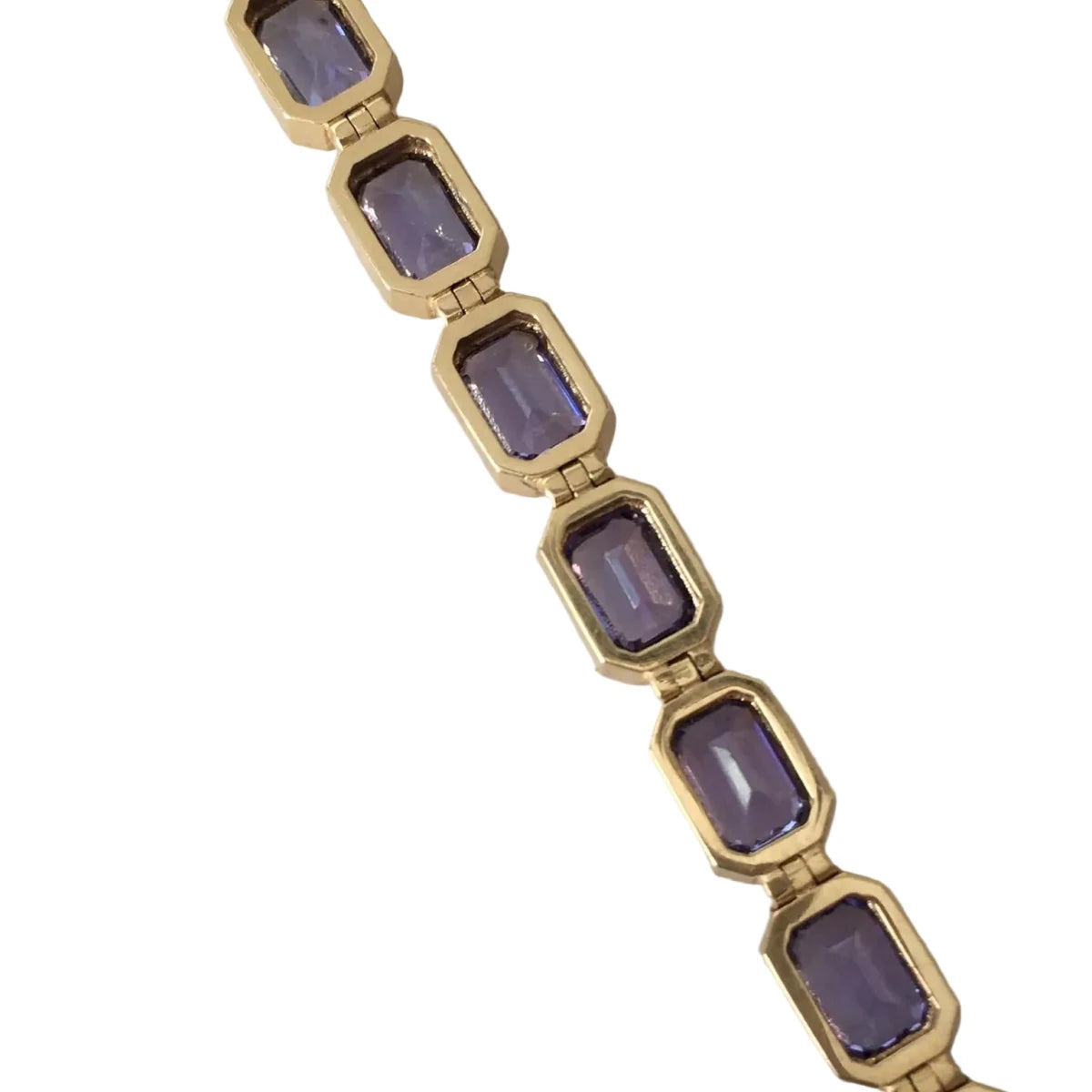 Bracelet Ligne en or jaune et tanzanites - Castafiore
