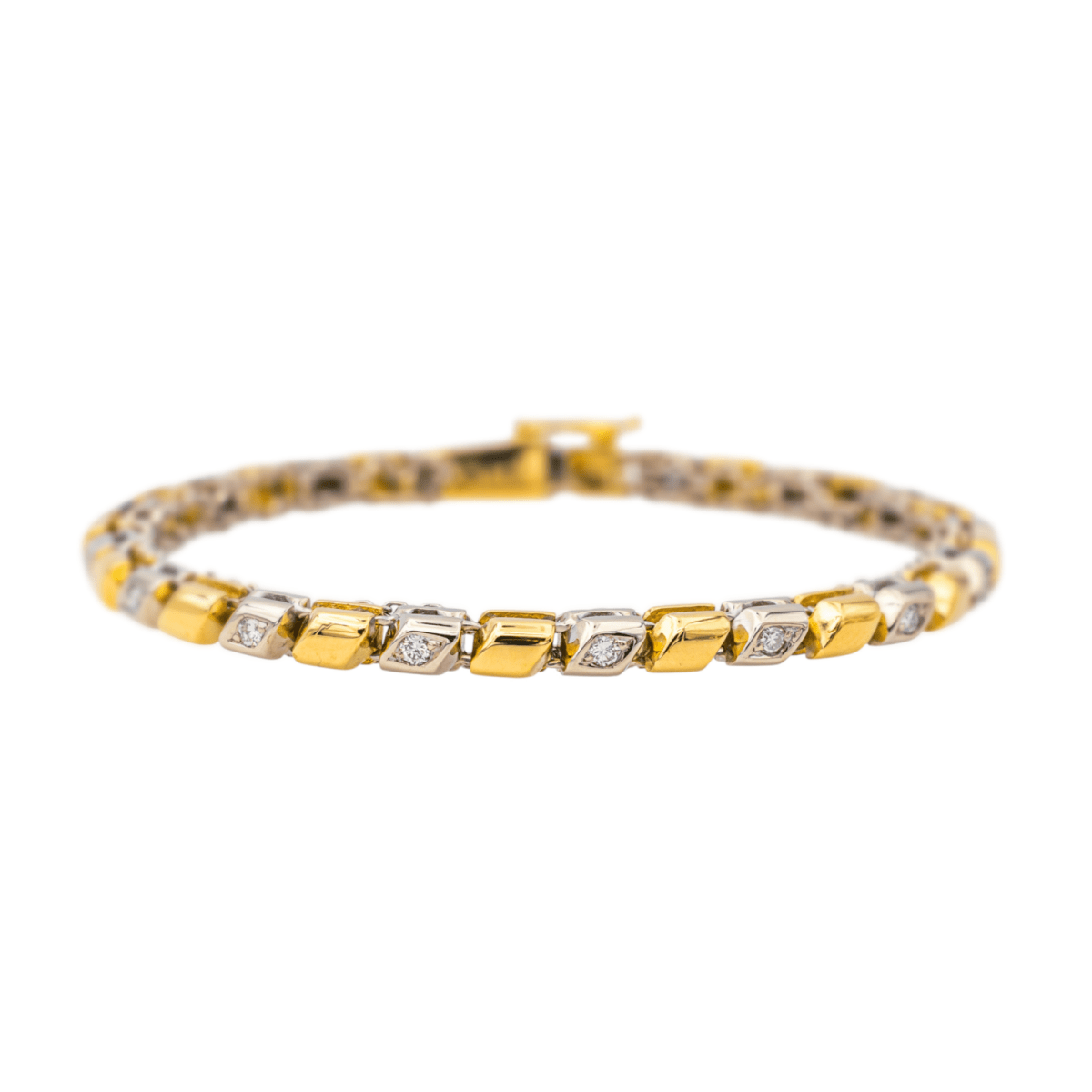 Bracelet Ligne en or jaune, or blanc et diamants - Castafiore