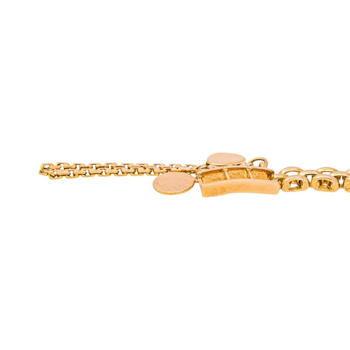 Bracelet Ligne en or jaune, or rose, saphirs et rubis - Castafiore