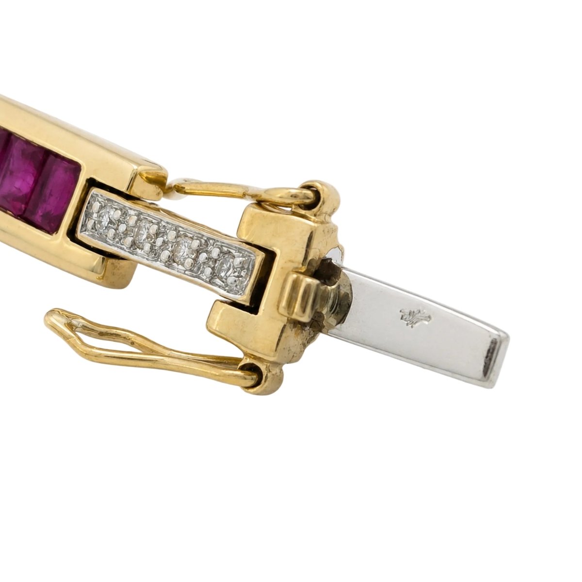 Bracelet Ligne en or jaune, rubis et diamants - Castafiore